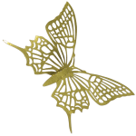 Set of 12 pieces butterflies with adhesive, house or event decorations, gold 1 color, A39